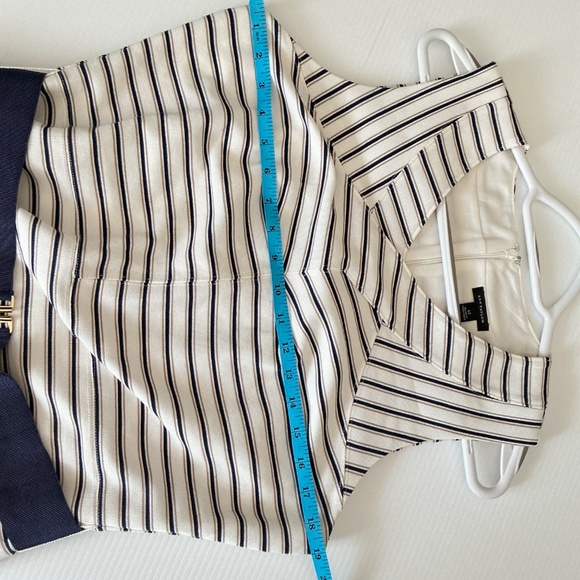 Ann Taylor Belted Sheath Dress White & Navy Size 12 US - Picture 7 of 8